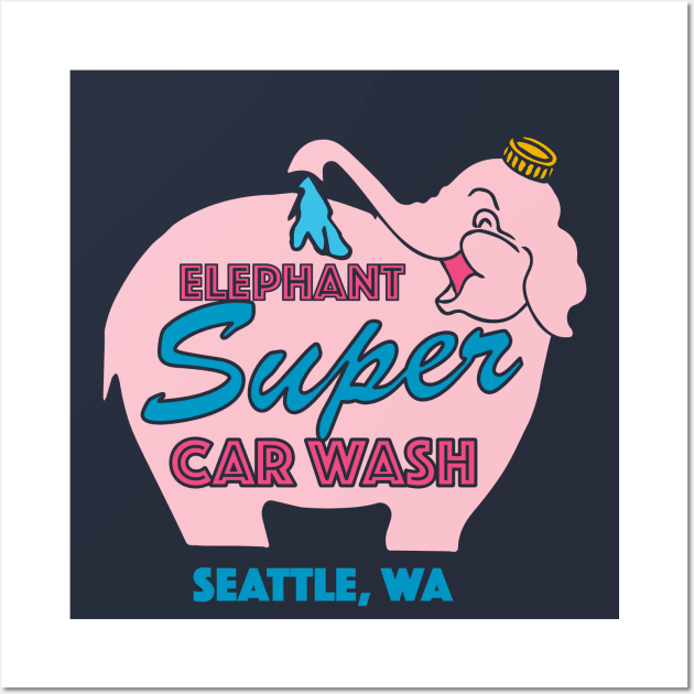 Pink Elephant Car Wash Wall Art by Nazonian